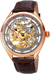 Akribos XXIV Mechanical Szkieletowa tarczy/Skóra Ø46 mm AK802