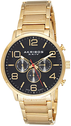 Akribos XXIV Czarny/Stal w odcieniu złota Ø43 mm AK803YGBK