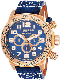 Akribos XXIV Trek Niebieski/Skóra Ø50 mm AK842RGBU
