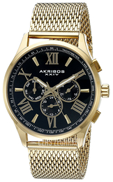Akribos XXIV Czarny/Stal w odcieniu złota Ø42 mm AK844YGB