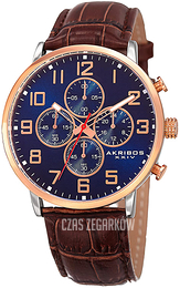 Akribos XXIV Chronograph Niebieski/Skóra Ø43 mm AK854RGBR