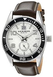 Akribos XXIV Srebrny/Skóra Ø44 mm AK859SSBR