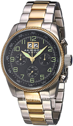 Akribos XXIV Chronograph Czarny/Stal w odcieniu złota Ø45 mm AK862TTG