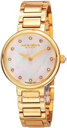 Akribos XXIV Diamond Biały/Stal w odcieniu złota Ø30 mm AK877YG