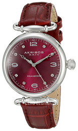 Akribos XXIV Diamond Czerwony/Skóra Ø35 mm AK878BUR