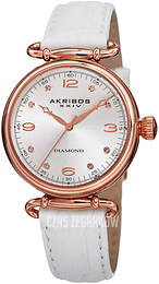 Akribos XXIV Srebrny/Skóra Ø34 mm AK878WTR