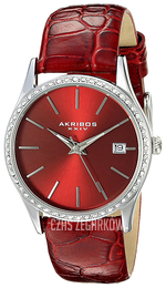 Akribos XXIV Crystal Czerwony/Skóra Ø34 mm AK883RD