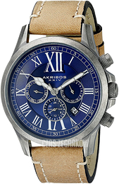 Akribos XXIV Niebieski/Skóra Ø45 mm AK897SSBU