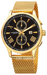 Akribos XXIV Czarny/Stal w odcieniu złota Ø43 mm AK905YGB