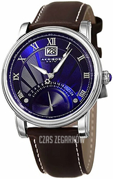Akribos XXIV Retrograde Niebieski/Skóra Ø42 mm AK913SSBU