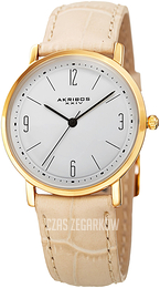 Akribos XXIV Classic Biały/Skóra Ø34 mm AK922BG