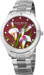 Akribos XXIV Czerwony/Stal Ø42 mm AK953FSS