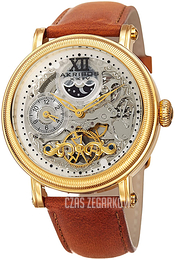 Akribos XXIV Szkieletowa tarczy/Skóra Ø45 mm AK968YGTN