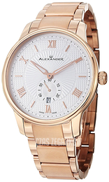 Alexander Statesman Biały/Stal w kolorze różowego złota Ø42 mm A102B.04