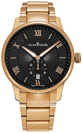 Alexander Statesman Czarny/Stal w kolorze różowego złota Ø42 mm A102B.05