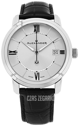 Alexander Heroic Srebrny/Skóra Ø40 mm A111.02
