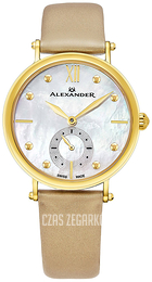 Alexander Monarch Srebrny/Skóra Ø34 mm A201.02
