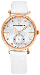 Alexander Monarch Srebrny/Skóra Ø34 mm A201.03
