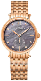 Alexander Monarch Szary/Stal w kolorze różowego złota Ø34 mm A201B.04