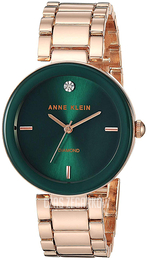 Anne Klein Diamond Zielony/Stal w kolorze różowego złota Ø32 mm AK/1362GNRG