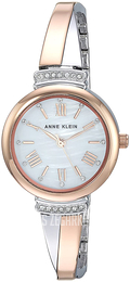 Anne Klein Crystal Biały/Stal w kolorze różowego złota Ø26 mm AK/2245RTST