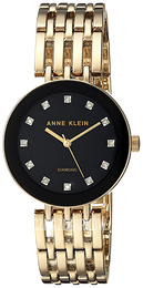 Anne Klein Diamond Czarny/Stal w odcieniu złota Ø30 mm AK/2944BKGB