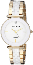 Anne Klein Diamond Biały/Stal w odcieniu złota Ø30 mm AK/3158WTGB