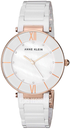 Anne Klein Crystal Biały/Stal w kolorze różowego złota Ø34 mm AK/3266WTRG