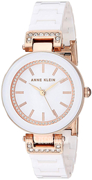 Anne Klein Bracelet Biały/Stal w kolorze różowego złota Ø30 mm AK/3480RGWT