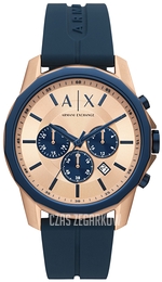 Armani Exchange Hampton VALUE_INKNOWN Różowe złoto/Guma Ø44 mm AX1730