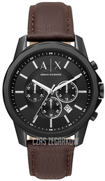 Armani Exchange Banks Czarny/Skóra Ø44 mm AX1732