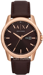 Armani Exchange Banks Brązowy/Skóra Ø44 mm AX1740