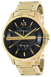 Armani Exchange Dress Czarny/Stal w odcieniu złota Ø46 mm AX2122