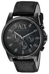 Armani Exchange Banks Czarny/Skóra Ø45 mm AX2507