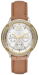 Armani Exchange Capistrano Srebrny/Skóra Ø40 mm AX5412
