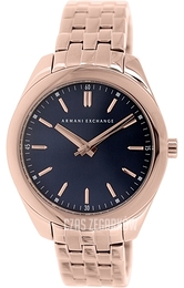 Armani Exchange Dress Niebieski/Stal w kolorze różowego złota Ø36 mm AX5514