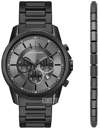 Armani Exchange Banks Szary/Stal Ø44 mm AX7140SET