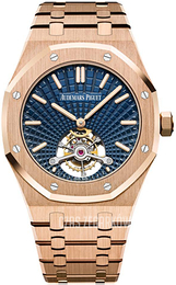 Audemars Piguet Royal Oak Tourbillon Extra-Thin Niebieski/18 karatowe różowe złoto Ø41 mm 26522OR.OO.1220OR.01