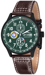 AVI-8 Hawker Hurricane Zielony/Skóra Ø42 mm AV-4011-05