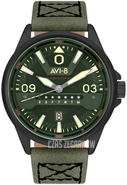 AVI-8 Hawker Harrier Ii Zielony/Skóra Ø44 mm AV-4063-04