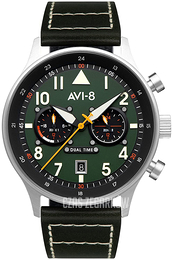 AVI-8 Hawker Hurricane Zielony/Skóra Ø43 mm AV-4088-02