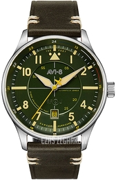 AVI-8 Hawker Hurricane Zielony/Skóra Ø43 mm AV-4094-03