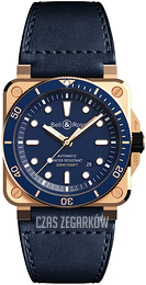 Bell & Ross Instruments Niebieski/Skóra BR-03-92-DIVER-BRONZE-BLUE