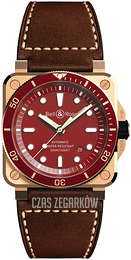 Bell & Ross Instruments Czerwony/Skóra BR-03-92-DIVER-RED-BRONZE
