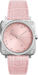 Bell & Ross Br S Quartz Różowy/Skóra BR-S-PINK-DIAMOND-EAGLE-DIAMONDS