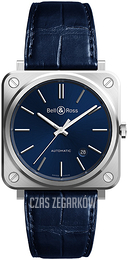 Bell & Ross Br 05 Niebieski/Skóra BRS-92-BLUE-STEEL