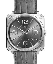 Bell & Ross BR S Quartz Szary/Skóra Ø39 mm BRS92-RU-ST-SCR