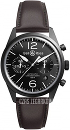Bell & Ross BR 126 Czarny/Skóra Ø41 mm BRV126-BL-CA-SCA