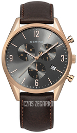 Bering Classic Szary/Skóra Ø42 mm 10542-562