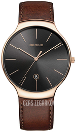 Bering Classic Czarny/Skóra Ø38 mm 13338-562